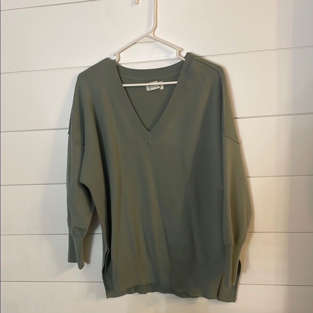 Abercrombie and fitch Olive Green V-Neck Sweater